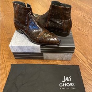 Mens Authentic Jo Ghost Crocodile leather boots